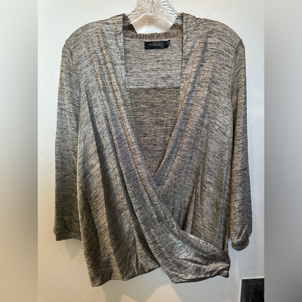 The Limited Women’s Size Medium Metallic Gold Pleated Stylish Blouse Top
